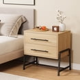 thumbnail image 6 of KOKEBREN Nightstand with Drawers, Light Wood Bedside Table with Metal Legs, 2 Drawer Sofa Side Table, Rustic Storage Cabinet, 6 of 7