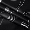 thumbnail image 4 of Black Blackout Striped Pattern Curtains for Living Room 84 inch Long 2 Panels Set, Noise Reducing Thermal Insulated Wave Line Foil Print Bedroom Drapes for Patio Sliding Glass Door (52 x 84), 4 of 10