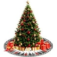 thumbnail image 3 of Red Christmas Tree Skirt 30 Inch with White Snowflakes Classic Farmhouse Christmas Tree Mat Small for New Year Xmas Holiday Party Decorations Home Yard Indoor Outdoor Ornaments, 3 of 7