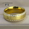 thumbnail image 6 of His and Hers Wedding Ring Sets Couples Rings 10kt Yellow Gold Plated White Cz Titanium band, 6 of 7