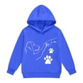 thumbnail image 2 of ZHOGXU Big Kids Girls Hoodies Long Sleeve Cartoon Print Fashionable Loose Fit Sweatshirt For Casual Daily Wear Blue 10-11 Years, 2 of 3