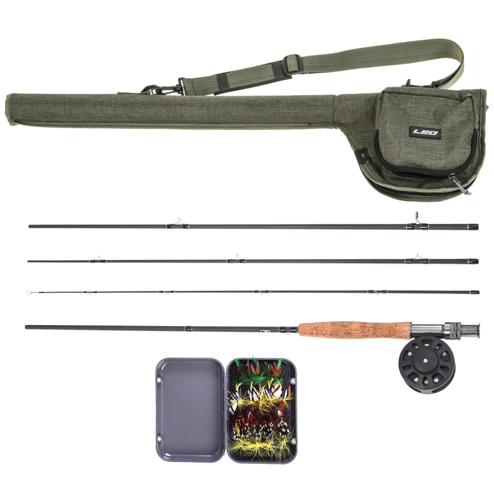 9' Fly Fishing Rod and Reel Combo with Carry Bag 20 Flies Complete Starter UK 