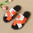 thumbnail image 5 of Xdegoge Flat Sandals for Women Crisscross Multi Tone Straps Toe Loop Slides Summer Beach Fashion Slipper Casual Outdoor Open Toe Minimalist Lightweight Footwear, 5 of 6