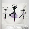thumbnail image 1 of Ballet Tapestry, Ballerina Silhouettes Practising Classic Dance Performing Theatrical Art, Fabric Wall Hanging Decor for Bedroom Living Room Dorm, 5 Sizes, Off White Black Mauve, by Ambesonne, 1 of 1