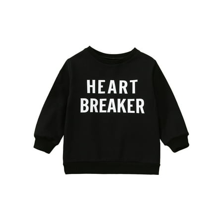 

Valentine s Day Toddler Infant Baby Girls Boys Pullover Sweatshirt Long Sleeve Round Neck Heart Letter Print Ribbed Shirt Tops