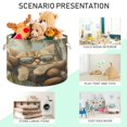 thumbnail image 4 of WOBOGO Calico Cat Toy Storage Basket 20×14in Canvas Laundry Hamper for Living Room Kids Room Bathroom Organizer, 4 of 6