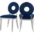 thumbnail image 1 of Meridian Furniture Carousel Navy Velvet Dining Chair (Set of 2), 1 of 9