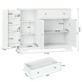 thumbnail image 2 of Homfa 41'' Kitchen Storage Cabinet, Pantry Cabinet with Drawers and Adjustable Shelf, Buffet Cabinet Sideboard for Dinning Room, White, 2 of 7