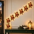 thumbnail image 4 of Velmasee 7 Pcs Wooden Santa Claus LED Wall Decor - Hollow Out Backlit Rustic Farmhouse Light Up Wall Stickers, Battery Operated Glowing Xmas Wall Art for Indoor Holiday Home Decor, 4 of 6