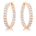 thumbnail image 1 of Rose Gold Plated CZ Hoop Earrings, 1 of 1
