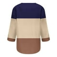 thumbnail image 5 of Pompotops Tunique Basique Décontractée à Manches 3/4 Imprimée Col Rond Boutonnée T-shirts Blouses Liquidation, 5 of 5