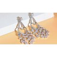 thumbnail image 2 of Dazzling Cubic Zirconia CZ Silver Plated Long Dangly Tassel Drop Wedding Earring, 2 of 9