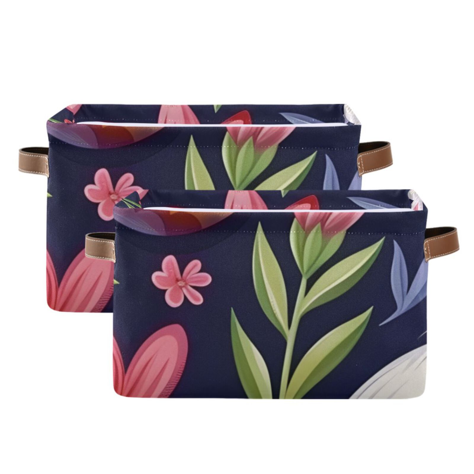 Rabbit Flowers Easter Eggs Storage Bins Baskets With Handles Storage Box Clothes Organizer Organization Toys