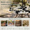 thumbnail image 6 of Round Outdoor Tablecloth with Umbrella Hole and Zipper, White Daisy Farmhouse Tablecloth with Elastic Waterproof, Garden Floral Honeybees Black Patio Table Covers for 36" - 44" Picnic Pool Tables, 6 of 9