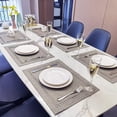 thumbnail image 2 of Sunjoy Tech Waterproof Geometric Placemat Square Dining Table Mat Hollow Out Thickened Heat-Resistant Non-Slip Kitchen Mat for Parties Weddings Banquets Table Decoration, 2 of 7