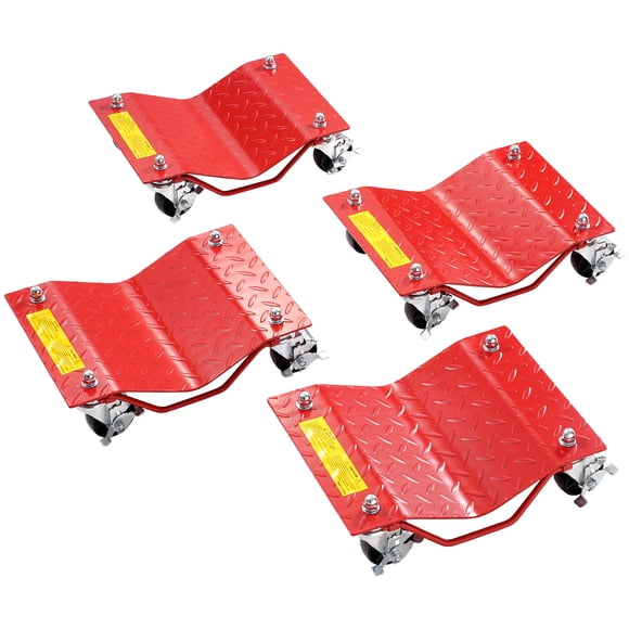 KFFKFF Wheel Dolly, 8000 lbs Capacity Heavy-Duty Steel Car Mover, Wheel Dolly Car Tire Stake Set with Brakes, Vehicle Moving Cart Moving Cars, Trucks, Trailers, Motorcycles