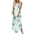 thumbnail image 1 of Vestido de verano Jeqeocafy 2025 Summer Beach sin mangas, maxi verde militar, 1 of 5