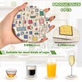 thumbnail image 2 of Yayeee 6 PCS Drink Coasters with Holder Set Woven Absorbent Round Tabletop Hot Pad, Colorful Cartoon Graphic, 2 of 7