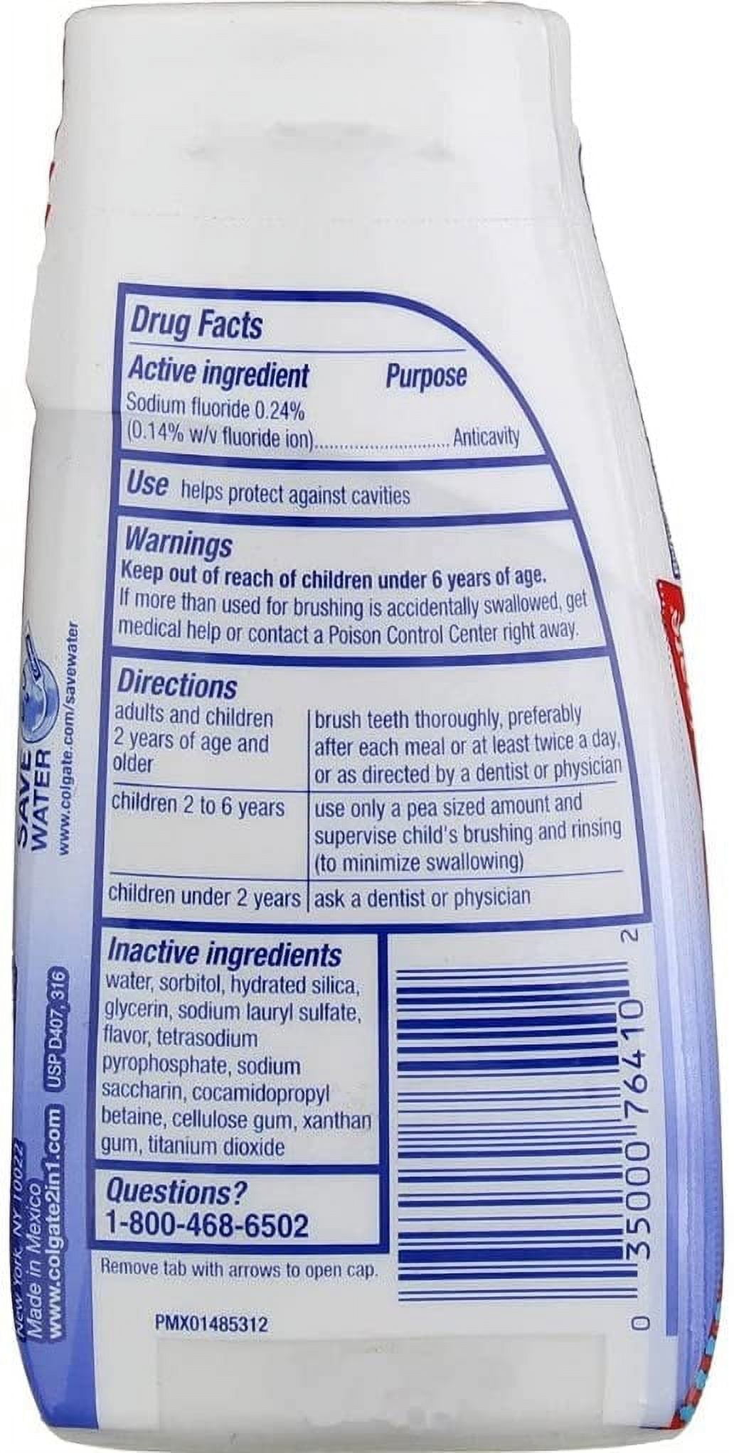 2-In-1 Toothpaste and Mouthwash, Whitening Liquid Gel - 4.6 Oz (Pack of 18)