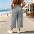 thumbnail image 5 of XAOFW Casual Capri Pants For Women Loose Fit Straight Leg Trousers High Waisted Work Pants With Pockets Trendy Bottom XXXXL, 5 of 8