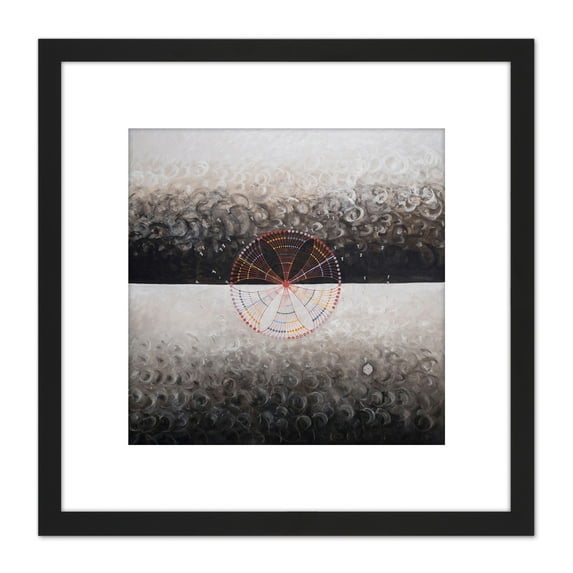 Hilma Af Klint Group Ix Suw The Swan No 10 Abstract 8X8 Inch Square Wooden Framed Wall Art Print Picture with Mount