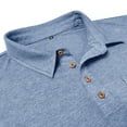 thumbnail image 4 of ZCFZJW Men's Casual Polo Shirts Classic Short Sleeve Solid Color Basic Button Collared T-Shirt Lightweight Cotton Golf Tops with Pocket Light Blue M, 4 of 9