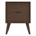 thumbnail image 1 of Edie Table de Chevet Moderne Mi-Siècle en Noyer avec 2 Tiroirs, 1 of 6