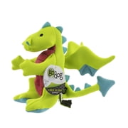 goDog Dragons Squeaky Plush Dog Toy with Double Chew Guard Technology, Durable Fabric & Squeaker for Active Play, Green, Large