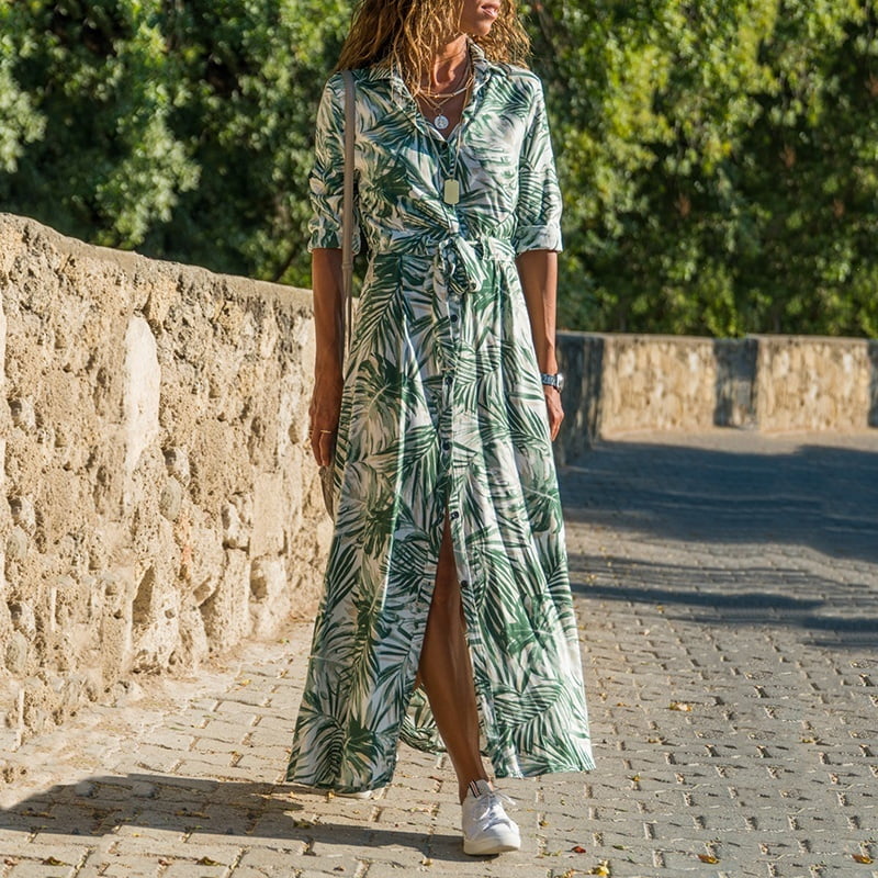 Shirt Blouse Maxi Dress 