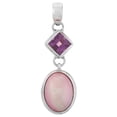 thumbnail image 3 of Oval Pink MabeCultured Pearl Amethyst 925 Sterling Silver Pendant, 1 7/16", 3 of 3