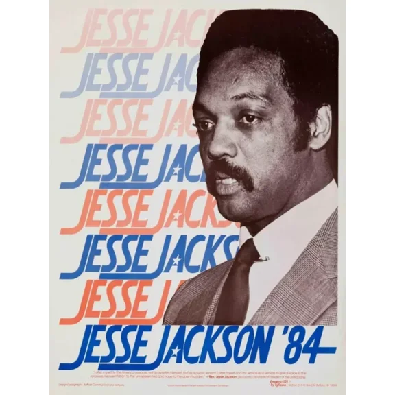 Kna Prints - Jesse Jackson 1984, Vintage Campaign Poster For Home Decor, Living Room, Bedroom, Office, UNFRAMED-8x12