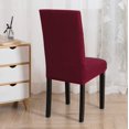 thumbnail image 3 of Dining Chair Covers Stretch Dining Chair Slipcovers Removable Washable Chair Protector Seat Covers for Dining Room Home Wedding Banquet Party Hotel (Red, 2 Pack), 3 of 8