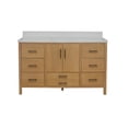 thumbnail image 5 of California 60" Single Bathroom Vanity with Blonde Cabinet and Matte White Top, 5 of 7