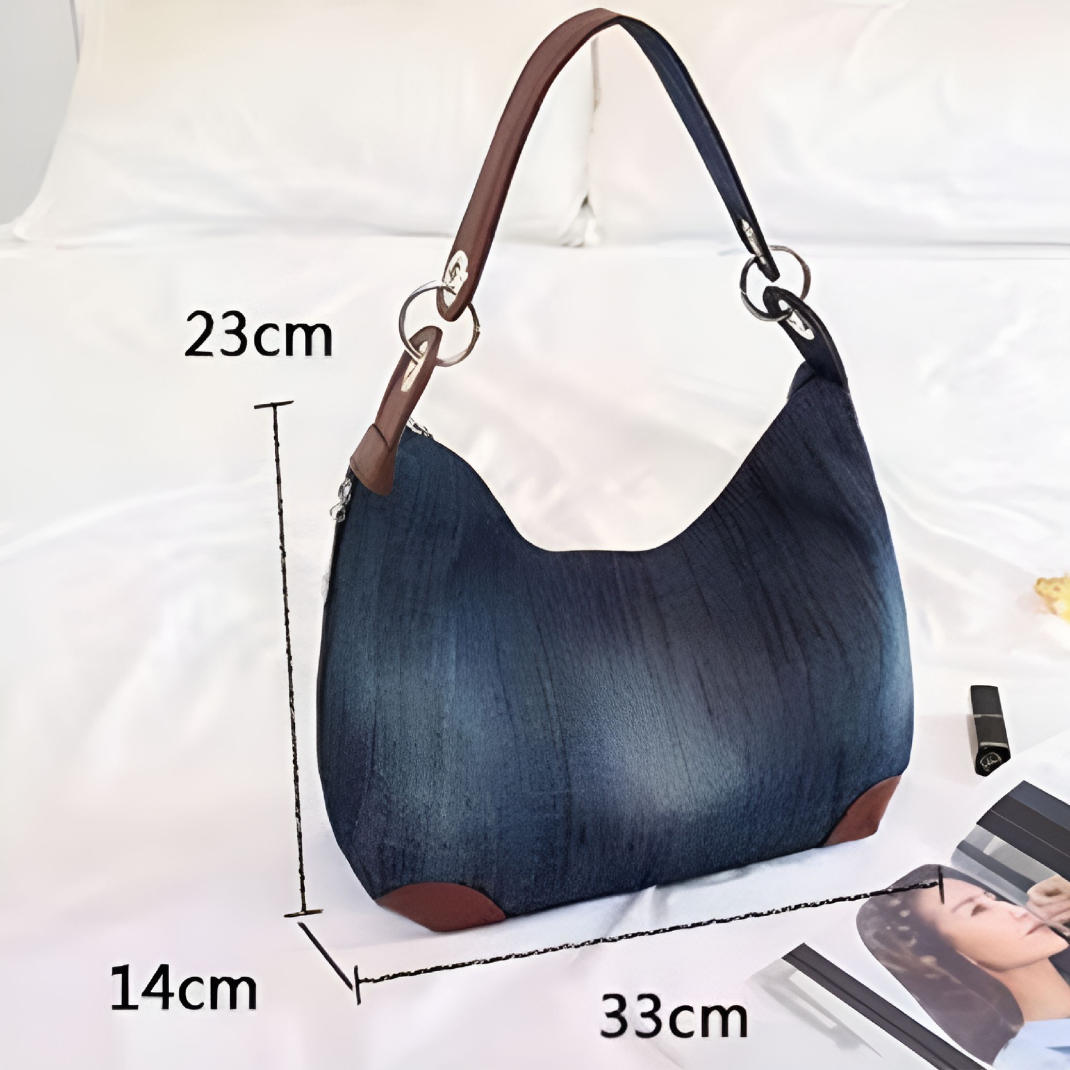 GASTROPOD Women'S 95% Cotton Geometric Casual Luxury Denim Handbag Denim Purses for Women