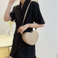 thumbnail image 3 of Bolso de moda para mujer Bolso de corazón para mujer Bolsos de mano Bolso de cuero PU (Caqui), 3 of 8