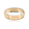 thumbnail image 2 of Mens Gold Solitaire Diamond Brushed Wedding Ring Band, 2 of 3