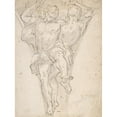 thumbnail image 2 of Giovanni Battista Carlone 12x14 Gold Ornate Wood Frame and Double Matted Museum Art Print Titled - Two Partially Draped Male Figures in a Pendentive (1603-84), 2 of 4