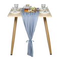 thumbnail image 4 of Camino de mesa ZOELNIC de 71 x 304 cm para bodas, de gasa suave y polvorienta, ideal para decoración de fiestas navideñas, color azul, 4 of 6
