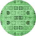 thumbnail image 1 of Ahgly Company Indoor Round Abstract Emerald Green Modern Area Rugs, 7' Round, 1 of 4