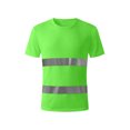 thumbnail image 3 of UVEASISHA Work Shirts for Men Mesh Quick Dry Safety T-Shirts Short Sleeve Hi Vis Shirt with Reflective Strips Outdoor Lightweight Breathable Summer Tees Green 3XL, 3 of 7