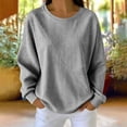 thumbnail image 2 of Zivyakyron Pullover Womens Sweatshirts Tunic Crew Neck Striped Fall Casual Long Sleeve Loose Womans Tops Comfortable Black M, 2 of 9