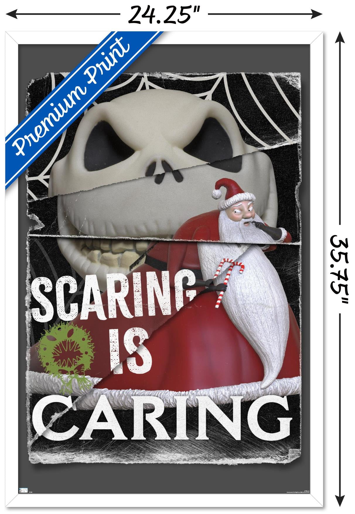 Disney Tim Burton's The Nightmare Before Christmas - Distorted Caring Wall Poster, 22.375" x 34" Framed