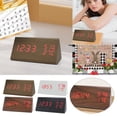 thumbnail image 3 of New Temperature And Humidity Multifunctional Silent Alarm Clock LED Wooden Clock Student Electronic Clock Bedside Desk Multifunctional Alarm Clock Red Letter Model Watch with Stopwatch Kids Coffee, 3 of 3