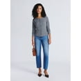 thumbnail image 2 of Time and Tru Women's Ribbed Knit Button Front Top with Long Sleeves, Sizes XS-XXXL, 2 of 5