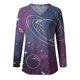 thumbnail image 4 of Camiseta de manga larga estampada convencional con cuello en V informal para mujer a la moda Fridja  FKASFK3582, 4 of 4