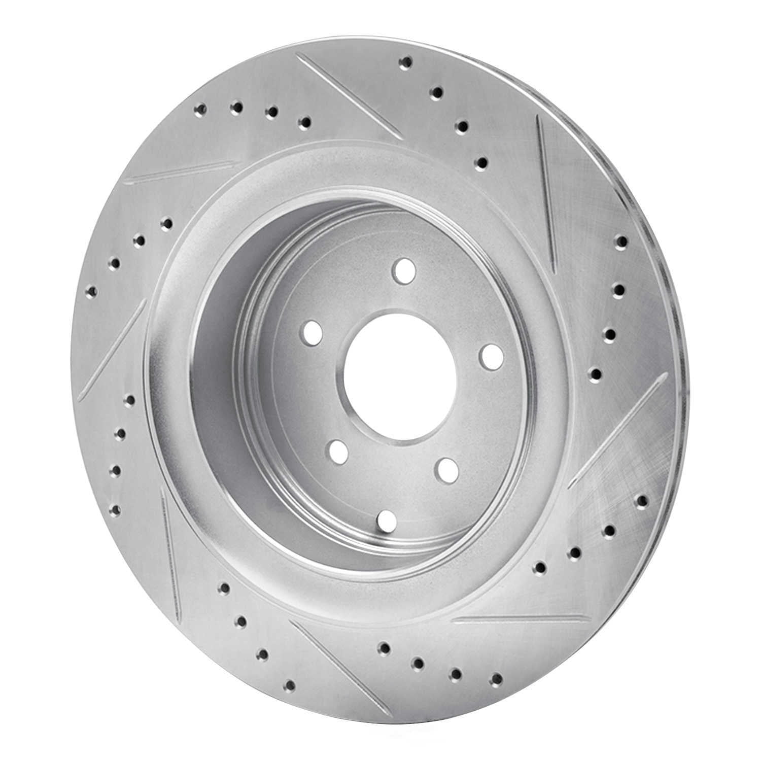 Dynamic Friction Company 631-68015L DFC Brake Rotor - Drilled And Slotted - Silver
