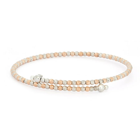 Giuliano Mameli Rose Gold- and Rhodium-Plated Sterling Silver DC Beaded Bangle