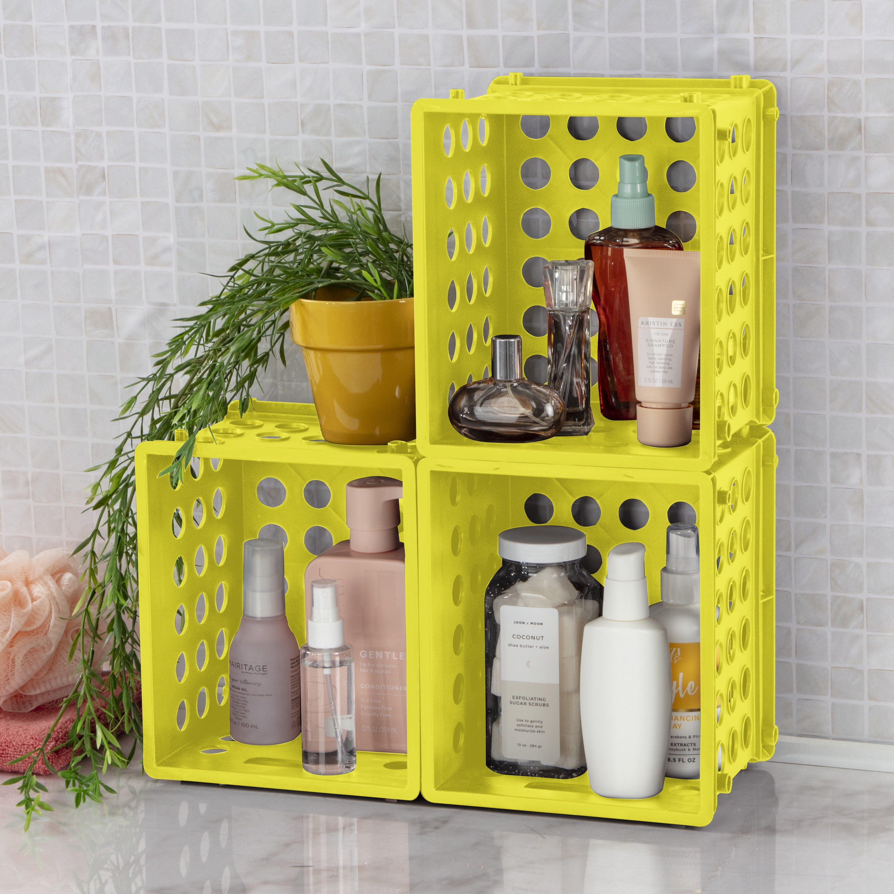 (6 pack) Sterilite Mini Crate Plastic, Lemon Lime