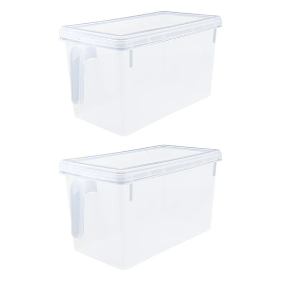 2pcs 4.7L Transparent Plastic Storage Box Storage Container Bin with Handle
