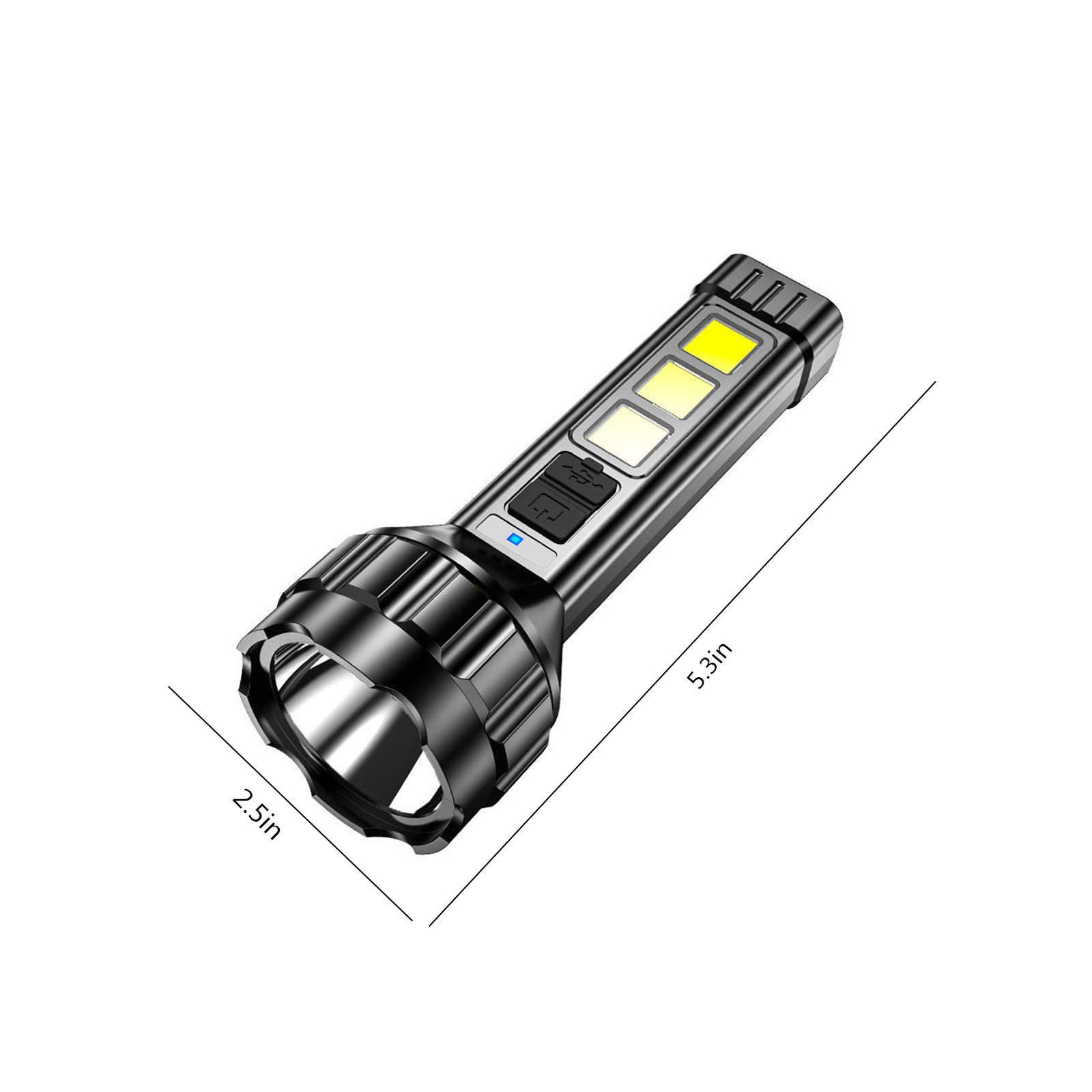 COB Strong Light Flashlight Portable USB C Rechargeable Bright Household LED Lamp Built-in Battery with Power Display Holiday Savings Gifts
